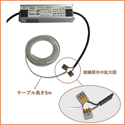 【セット商品】サウナ用テープライト 拡散タイプ 2700K ケーブル5m付き